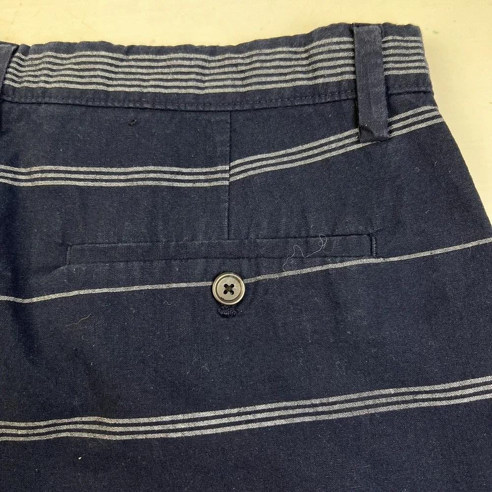 Banana Republic Emerson Short Men's 33 Black Stripe Preppy Bermuda Travel
